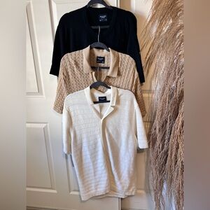 Men’s Abercrombie ssummer sweater collar shirt polos size XL set of 3
